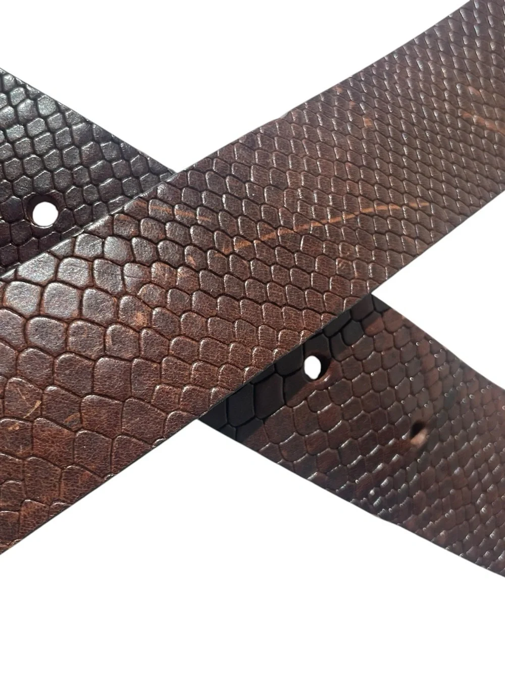 Handmade Italian Belt Brown Snake Print Leather Daniele Sole Firenze Men's  40